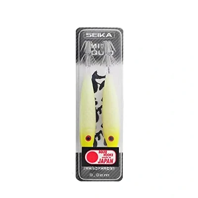Imagen de Seika Jibionera Señuelos Mini Squid Soft Trasparent 75 mm 03 Amarillo Fluo