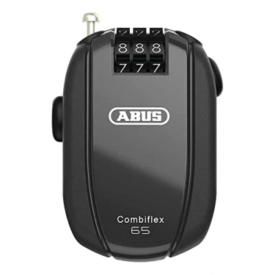 Imagen de ABUS Combiflex candado de cable para asegurar esquís, cascos, cochecitos y equipaje Break 85 cm largo 1,5 mm grosor con código combinación negro