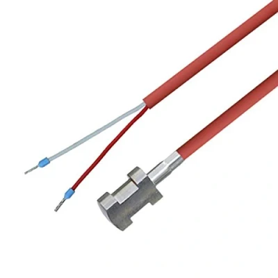 Imagen de PT1000 Sensor de instalación tuberías con cable silicona, incluye fijación hasta 200 C, 5 metros
