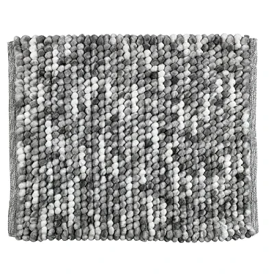 Imagen de Wenko Alfombra de baño Urdu Gris, Alfombrilla con Moderno Efecto Melange, Felpudo Firme, Deja Pelusas, Alta absorción Humedad, Secado rápido, Lavable, Antideslizante, 55 x 65 cm