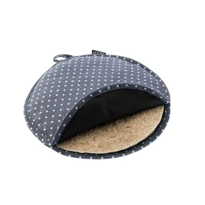 Imagen de (4 Unidades) Calentador de Tortillas Mexicanas para Microondas, Resistente al Calor, Aislante térmico, Diseño Lunares Azul Algodón Reciclado