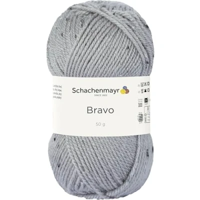 Imagen de Schachenmayr Bravo, 50G Hellgrau Tweed Hilos para Tejer A Mano