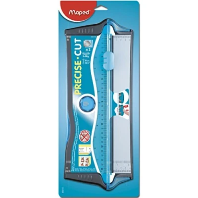 Imagen de Maped Material de Oficina Precise Cut A4 Guillotina Papel para Cortes Rectos Base Antideslizante Cuchilla Auto Retráctil Capacidad Máxima 5 Hojas Regleta en cm y Pulgadas
