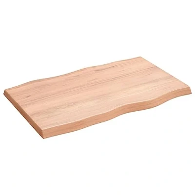 Imagen de vidaXL Tablero de Mesa, Superficie Escritorio, Repuesto, Estantería Comedor, Madera Maciza Tratada Borde Natural Marrón Claro