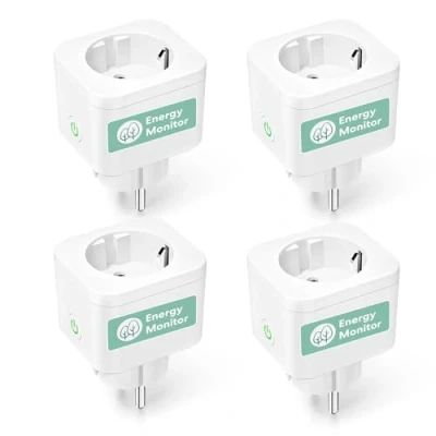 Imagen de Meross Enchufe Inteligente con Mide el Consumo, Tomada 16A Control Remoto y por Voz, Temporizador, WiFi Compatible Alexa, Google Home SmartThings, 4 Pcs