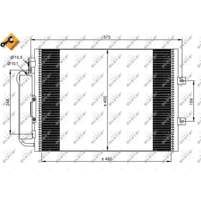 Imagen de NRF EASY FIT 35879 Condensador con secador, junta anular 15,5 10,2 Aluminio 490 RENAULT: TWINGO 2 norauto, oscaro, mister auto