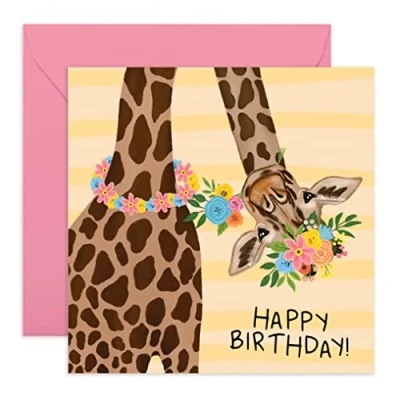 Imagen de CENTRAL 23 Tarjetas de cumpleaños divertidas para mujer, diseño jirafa adorable atrevida, tarjeta hermana, tía, hija, mamá, regalos ella, viene con calcomanías