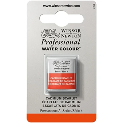 Imagen de Winsor &amp; Newton Acuarela Profesional Pintura De Acuarela, Alta Luminosidad, Resistente a la Luz, Calidad Archivo, 1/2 Godet, Color Escarlata Cadmio