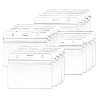 Imagen de Fundas para tarjetas de identificación, 20 unidades, plástico transparente, impermeables, identificación
