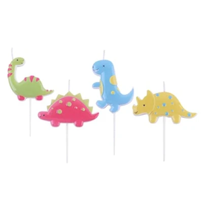 Imagen de PME Juego de Velas en Forma Dinosaurios, Paquete 4