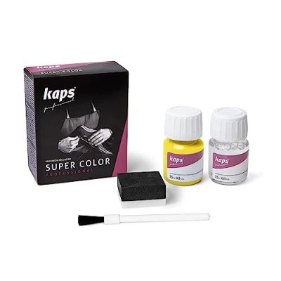 Imagen de Tinte con Imprimación para Zapatos Y Bolsos Textiles de Cuero Natural Sintético, Kaps Super Color And Preparer, 70 Colores (131 limón)