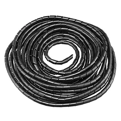 Imagen de GTIWUNG Longitud 7,5 m Diámetro 12mm Organizador de Cables en Espiral, Tubo Flexible Espiral Evuelto para PC TV DVD Cable Antena estéreo agrupar Cable, Negro