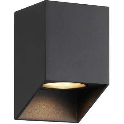 Imagen de Nordlux Aplique de exterior Nico Square, negro, aluminio, down, IP54