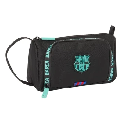 Imagen de F.C. BARCELONA 3ª EQUIPACIÓN Portatodo con Bolsillo Desplegable Lleno, Estuche Infantil, Niño, Ideal para Niños en Edad Escolar, Versátil, Calidad y Resistencia, 20x8.5x11 cm, Color Negro