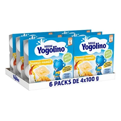 Imagen de NESTLÉ YOGOLINO Fresa Plátano, a partir de los 8 meses, Pack 6 (4x100g) , Fórmula mejorada