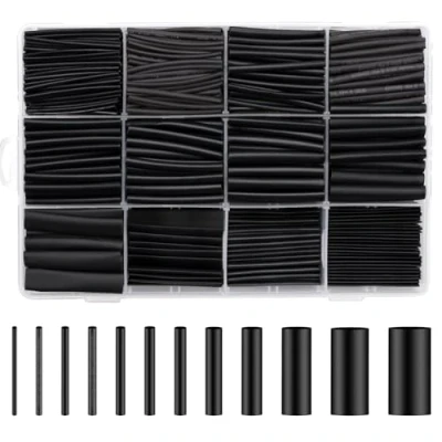 Imagen de 1000 unidades termoretractil para cables, 1 13 mm tubo termorretráctil negro, resistentes al agua, surtido de tubos encogimiento calor cable carga aislamiento