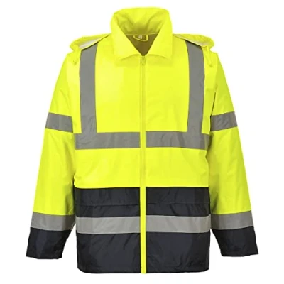 Imagen de Portwest Chubasquero De Alta Visibilidad Classic Contrast, Tamaño: 4XL, Color: Amarillo/Negro, H443YBR4XL