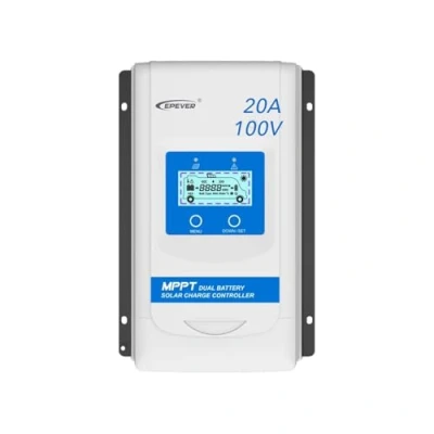 Imagen de EPEVER MPPT Regulador de carga solar DuoRacer 10A, 20A, 30A; 12/24V trabajo automático, para 2 baterías, PV 60V 100V (DR2210N 100V)
