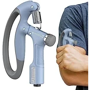 Imagen de GYM RAG Ejercitador Fortalecedor de agarre mano 10 100 kg empuñaduras ajustables con resorte acero inoxidable para muñecas fuertes, dedos, antebrazo, manos (azul)