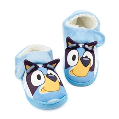 Imagen de Bluey Pantuflas Para Niños Pequeños Zapatos De Casa Con Orejas 3d Cachorro Azul Heeler Animado Niñas Y Correa Apoyo Suela Sintética Programa Televisión