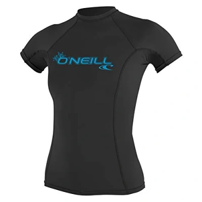 Imagen de ONEILL WETSUITS O&#039;Neill Camiseta de Neopreno para Mujer con protección UV, Manga Corta, Cuello Redondo Negro Talla:Large