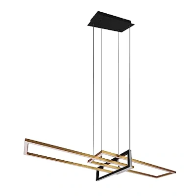 Imagen de Trio, Colgante, Salinas incl. 1 x LED,SMD,34,0 Watt,3000K,4200 Lm. Cuerpo: Metal, Bronce mate A:110,0cm, L:40,0cm, A:150,0cm regulable mediante interruptor,IP20,Regulable en altura,No