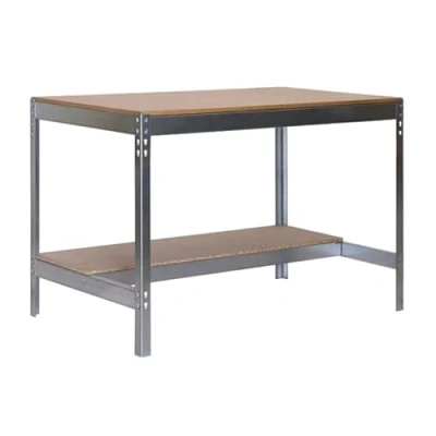 Imagen de Simon Rack Banco de Trabajo Taller, Capacidad Carga 600 kg, 842x1210x610 mm, Mesa Trabajo, Gris/Madera BT0