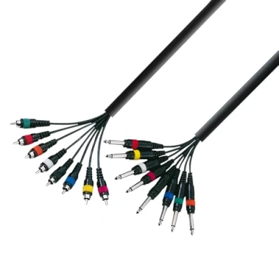 Imagen de Adam Hall Cables 3 STAR L8 PC 0300 Manguera de Cable 8 Jacks 6,3 mm mono a RCA macho m