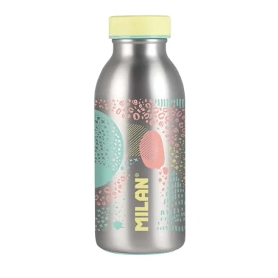 Imagen de MILAN 64265 Botella ISOTÉRMICA DE Acero Inoxidable 354ml Serie Silver, Amarillo, Multicolor, 354 ml