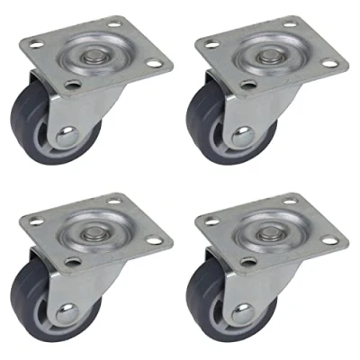 Imagen de Dörner + Helmer Juego de 4 ruedas giratorias para muebles (30 mm, con placa, TPE sin dejar rastro, capacidad carga 60 kg)