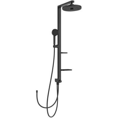 Imagen de Ideal Standard Alu+, Columna de ducha aluminio con desviador, Una vía, Negro Seda, BD585XG