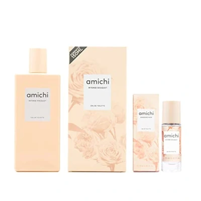 Imagen de AMICHI Intense Bouquet, Colonia Mujer, Promoción 150 ml + 12 ml, Pack 2 Productos, Perfume Formato Spray, Eau de Toilette Femenina, Agua Fresca, Fragancia Dulce y Floral, Aroma Intenso Duradera