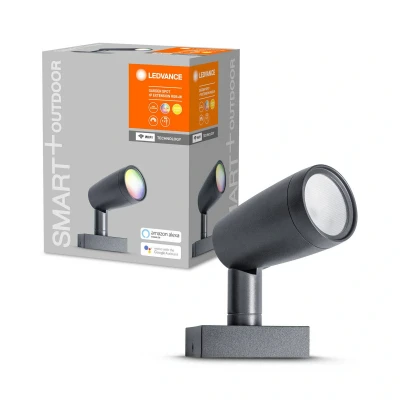 Imagen de LEDVANCE Smarte LED Gartenleuchte mit WIFI Technologie, Erweiterungspaket 1 SPOT Strahler für Außen, RGB Farben änderbar, Kompatibel Google und Alexa Voice Control, SMART+ GARDEN