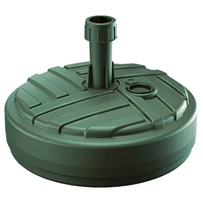 Imagen de Base de sombrilla polietileno redonda con diseño a rayas 39 x 13 cm en color verde