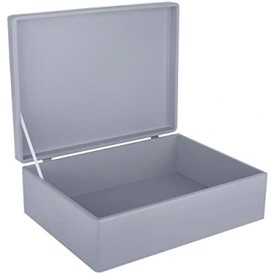 Imagen de Creative DECO XL Gris Grande Caja Madera Decorativa Almacenaje 40 x 30 14 cm (+/ 1cm) con Tapa Cofre Pascua Decorar Regalo Decoupage Juguetes, Documentos, Objetos de Valor, Herramientas