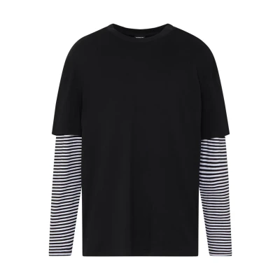 Imagen de Urban Classics Double Layer Striped TEE Camiseta de manga larga, Hombre, Talla: Small, Black