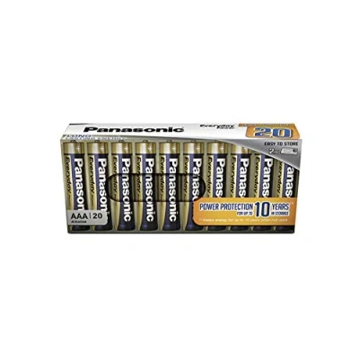 Imagen de Panasonic EVERYDAY POWER Pila alcalina AAA Micro LR03 1.5 V, Para una energía fiable, Paquete sin plástico con 20 unidades