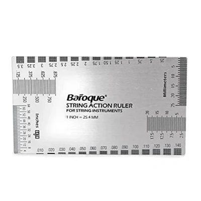 Imagen de Guitarra Gauge acción configuración Regla, Regla medidora de Las Cuerdas, luthier Tool for Electric, Acoustic and Bass Guitars