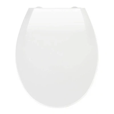Imagen de Wenko Tapa WC KOS con Mecanismo de Cierre Suave Easy Close, Asiento Inodoro para Taza WC, Tapadera Accesorios Baño, Blanco, Hecho Thermoplast Resistente Bisagras Acero Inoxidable