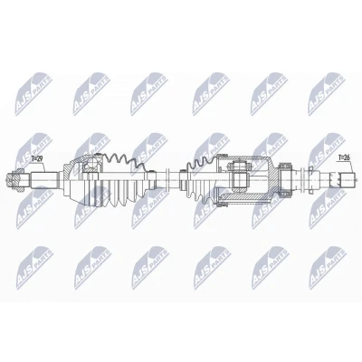 Imagen de NTY NPW NS 092 Árbol de transmisión Eje delantero, derecha 950 NISSAN: Juke