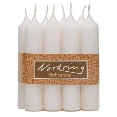 Imagen de Nordring 8 velas de varilla, color crema, 2,2 x 11 cm alto