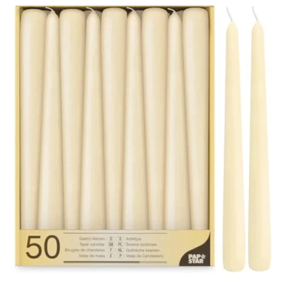 Imagen de Papstar GmbH 17967 50 Velas (diámetro 2,2 x 25 cm), color claro