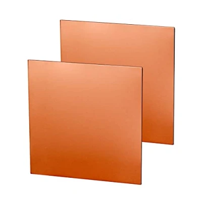 Imagen de QWORK® 2 Piezas Placa de Cobre 1mm Espesor, Lamina Puro 99,9% (150 mm x 150 0.5 mm)