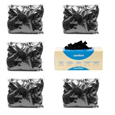 Imagen de Pedsox, Recambio de 500pcs Calcetines Higiénicos Desechables para Prueba Calzado, Línea Comfort, Unisex, Talla Única, Negro