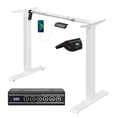 Imagen de WOLTU Marco de Mesa Elevable en Altura, Patas Gaming Elevación Eléctrica, Escritorio Regulable Altura 72 120 cm, con Función Memoria y Proteccion Anticolision, Blanco, TS190ws