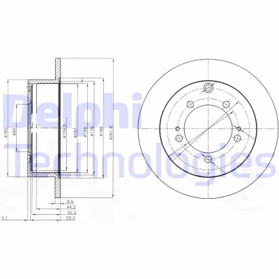 Imagen de DELPHI BG3815 Disco de freno 262 10 5 macizo aceitado sin procesar cojinete rueda, anillo sensor ABS MITSUBISHI: Montero iO