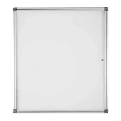 Imagen de Danieli Store Tablón de anuncios con cerradura para 12 folios A4 Tablones magnéticos aluminio pared, puerta abatible metacrilato