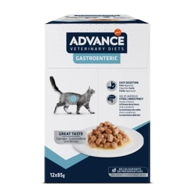 Imagen de Advance Veterinary Diets Gastroenteric Comida Húmeda para Gatos: Multipack 12 bolsitas de 85g