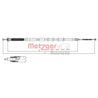 Imagen de METZGER 12.0717 Cable de Freno Mano Atrás izquierda 1642/1376 COFLE FIAT: Punto III Hatchback