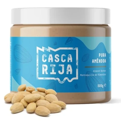Imagen de CASCA RIJA: Crema de Almendras 500g 99,8% Tostadas + 0,01% Canela Molida Jengibre em Polvo 100% Natural y Cremosa Sin Trozos Almendras, Vegan